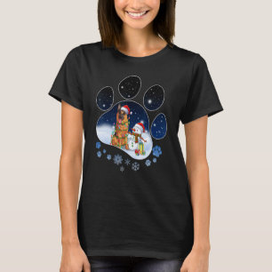 German Shepherd Dog Paw Christmas Snowman Xmas T-Shirt