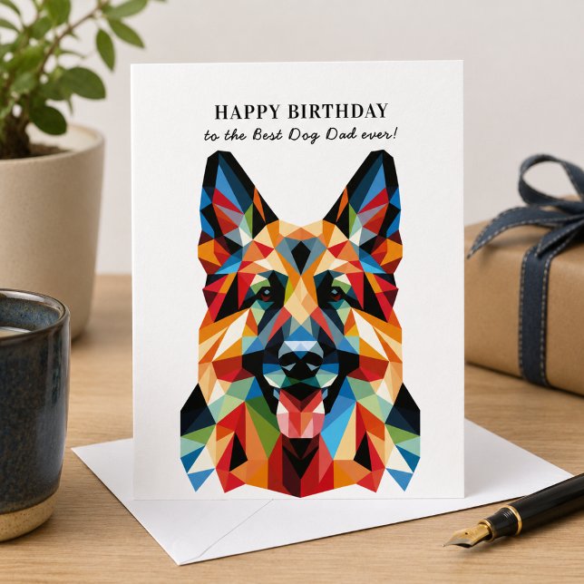 German Shepherd Dog Personalised Birthday Card (Add your details inside to customize)