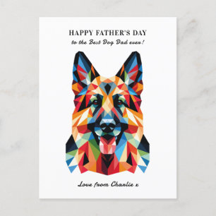 German Shepherd Dog Personalised Father's Day Holiday Postcard