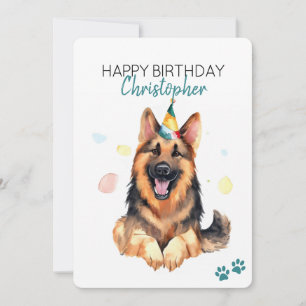 German Shepherd Dog Personalised Happy Birthday Card