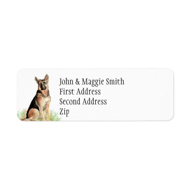 German Shepherd Dog Pet Name Label (Front)