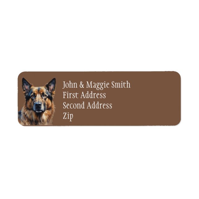 German Shepherd Dog Pet Name Label (Front)