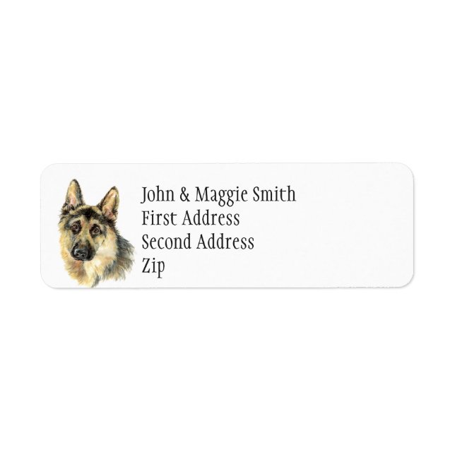 German Shepherd Dog Pet Name Label (Front)