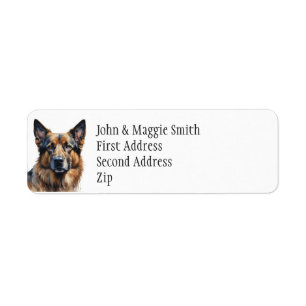 German Shepherd Dog Pet Name Label
