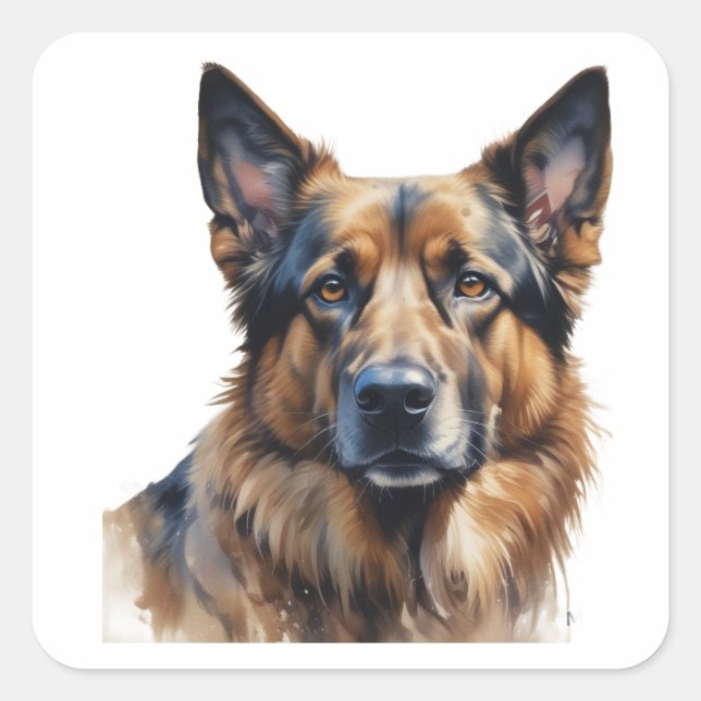  German Shepherd Dog Pet Name  Square Sticker (Front)