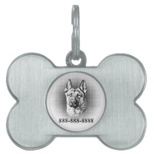 German Shepherd Dog Pet Name Tag