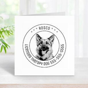 German Shepherd Dog Pet Photo Round Rubber Stamp