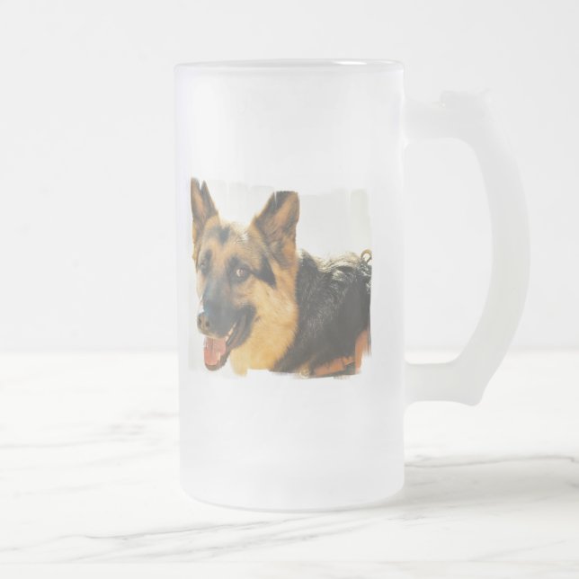German Shepherd Dog Photo Frosted Mug (Right)