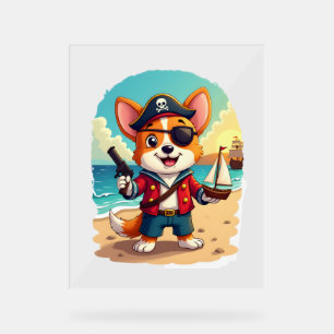 German Shepherd Dog Pirate Acrylic Sign