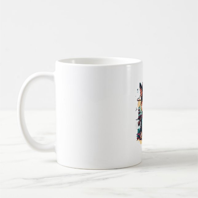 German Shepherd Dog Pirate Coffee Mug (Left)