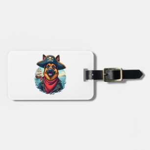 German Shepherd Dog Pirate Copy Luggage Tag