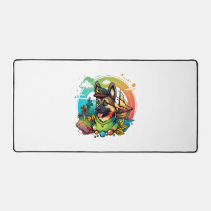 German Shepherd Dog Pirate Desk Mat