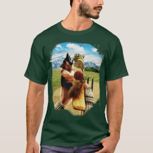 German Shepherd Dog Playing Cricket T-Shirt
