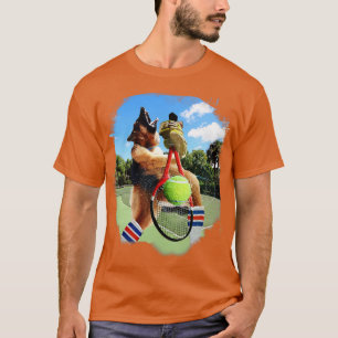 German Shepherd Dog Playing Tennis T-Shirt