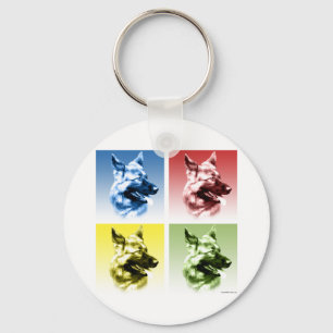 German Shepherd Dog Pop Art Key Ring
