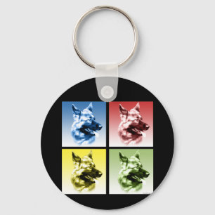German Shepherd Dog Pop Art Key Ring