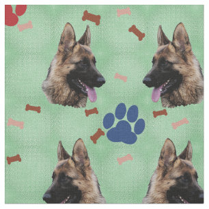 German Shepherd Dog Portrait Fabric