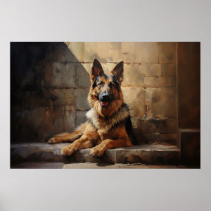 German Shepherd dog Poster
