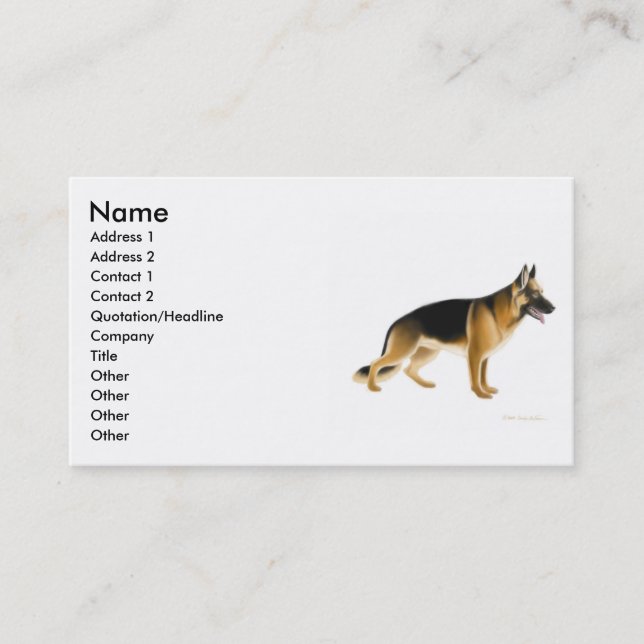 German Shepherd Dog Profile Card (Front)