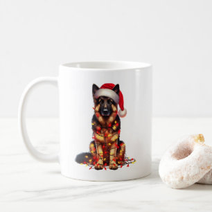 German Shepherd Dog Puppy Christmas Coffee Mug