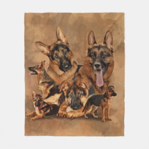 German Shepherd Dog - puppy, young, adult Fleece Blanket