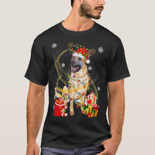 German Shepherd Dog Reindeer Santa T-Shirt