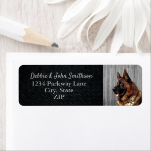 German Shepherd Dog Return Address Animal Cute