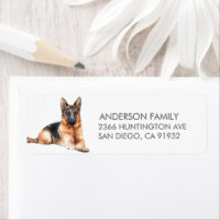 German Shepherd Dog Return Address Label
