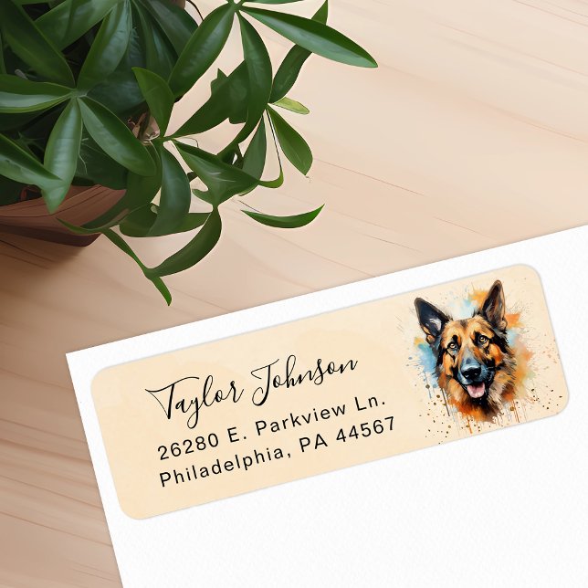 German Shepherd Dog Return Address Label (Creator Uploaded)