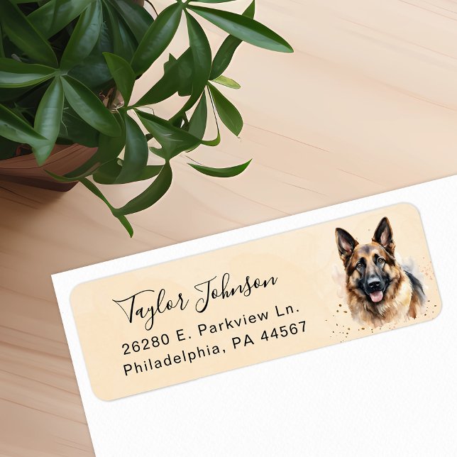 German Shepherd Dog Return Address Label (Creator Uploaded)
