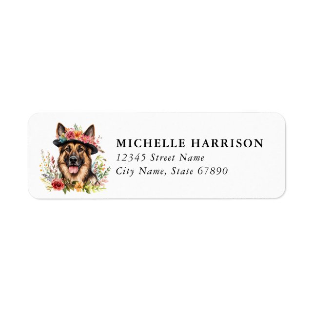 German Shepherd Dog Return Address Labels (Front)