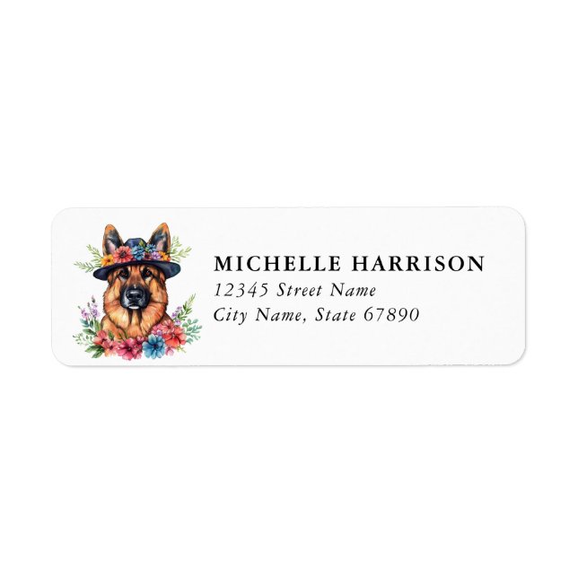 German Shepherd Dog Return Address Labels (Front)