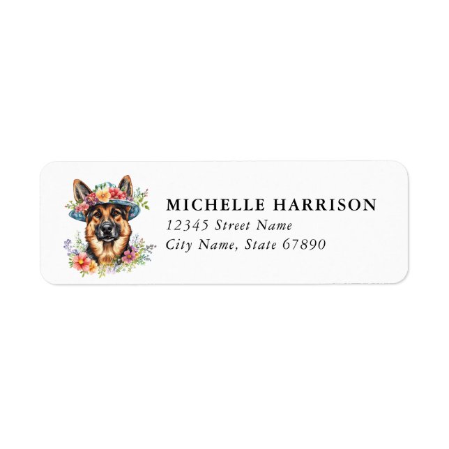 German Shepherd Dog Return Address Labels (Front)