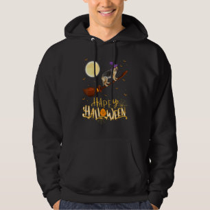 German Shepherd Dog Ride Witch Shotgun Halloween Hoodie
