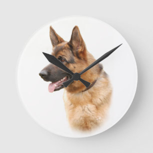 German shepherd dog round clock