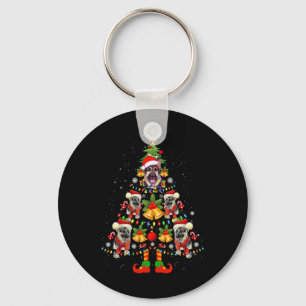 German Shepherd Dog Santa Hat Christmas Tree Xmas Key Ring