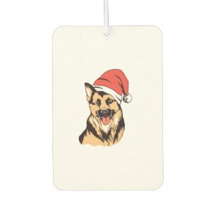 German Shepherd Dog Santa Hat - Funny Christmas Car Air Freshener