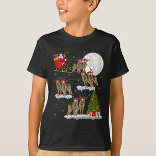 German Shepherd Dog Santa Sleigh Flying Funny Chri T-Shirt