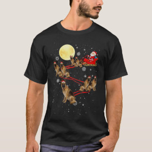 German Shepherd Dog Santa Sleigh Reindeer Christma T-Shirt