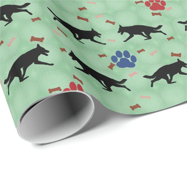 German Shepherd Dog Shadow Wrapping Paper (Roll Corner)