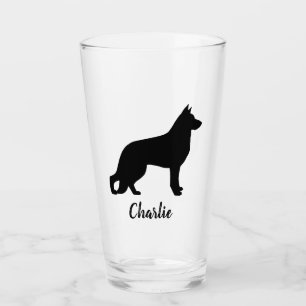 German Shepherd Dog Silhouette GSD Personalised Glass