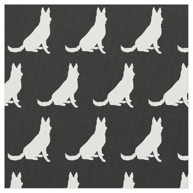 German Shepherd Dog Silhouette Pet Fabric (Close Up)