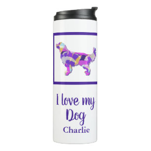 German Shepherd Dog Silhouette PurplePY&B  Thermal Tumbler