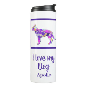 German Shepherd Dog Silhouette PurplePY&B Thermal Tumbler