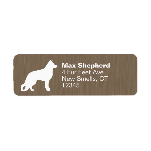 German Shepherd Dog Silhouette Return Address (Front)