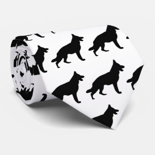 German Shepherd Dog Silhouette Tie