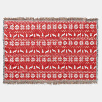 German Shepherd Dog Silhouettes Christmas Pattern