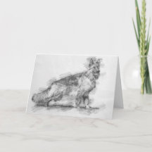 German shepherd dog sketch Folded Greeting Card.