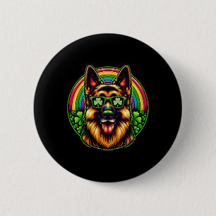 German Shepherd Dog St Patricks Day Rainbow Women  6 Cm Round Badge