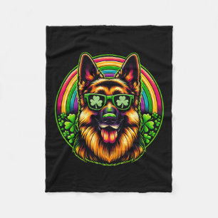 German Shepherd Dog St Patricks Day Rainbow Women Fleece Blanket